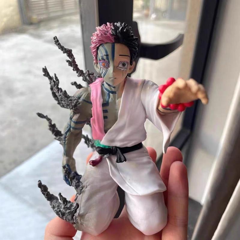 Demon Slayer Twelve Kizuki Anime Figures Gk Akaza Confession Before Death Decoration Model Half Human Half Ghost Kids Toys Gifts