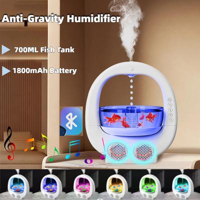 4 In 1 Anti Gravity Air Humidifier Bluetooth-compatible Cool Mist Humidifier 700ml Aromatherapy Diffuser for Home Office Bedroom