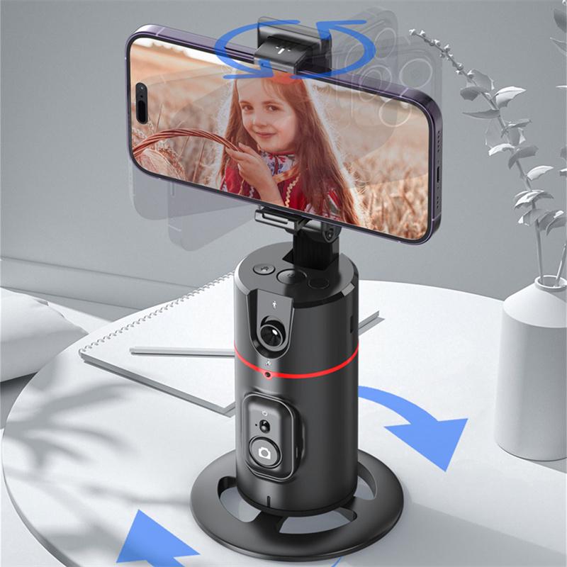 360 Rotation Follow-up Gimbal Stabilizer Monopod Desktop Tracking Gimbal with Remote for Phone Tiktok Live Photography