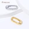 15X7MM 18K Gold Plated Spring Clasp Connector,Oval Openable Carabiner Clasp For Necklace Bracelet DIY Jewelry Making Supplies