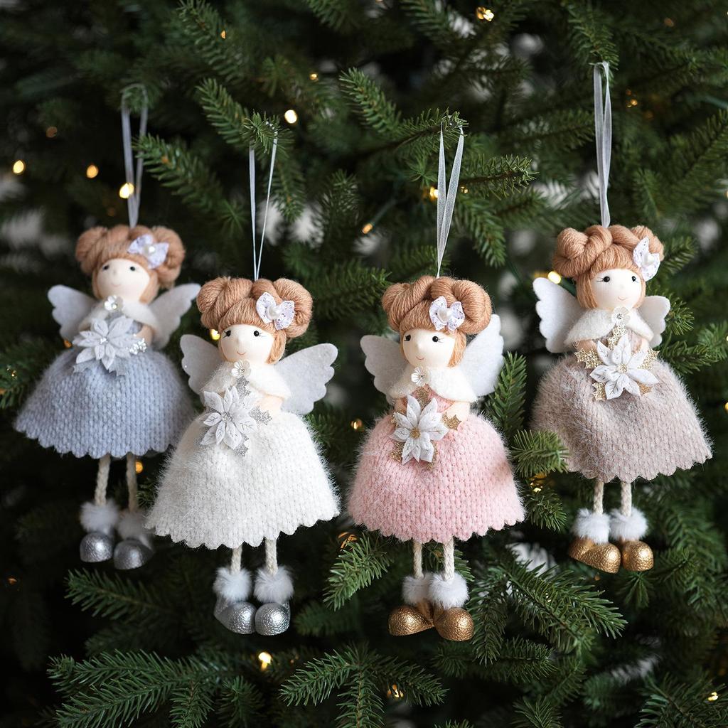 Christmas Angel Girl Ornament & Floral Decorations for Tree