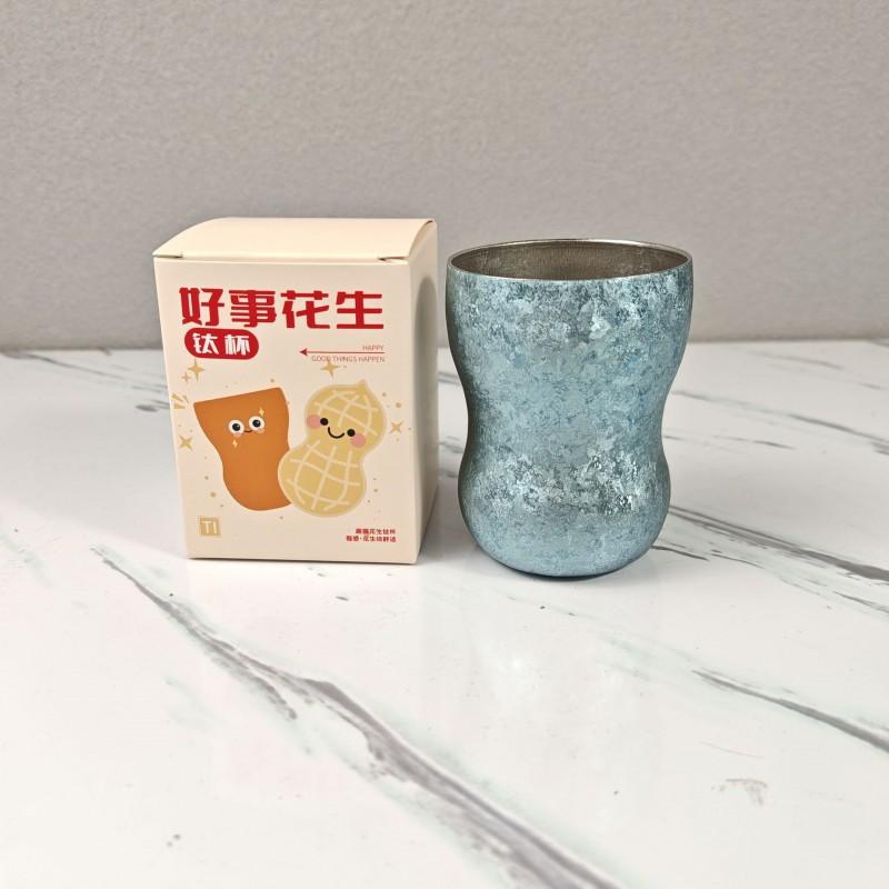 Pure Titanium Double Wall Tea Cup 170ml Mini Insulated Tumbler Office Home Travel Gift