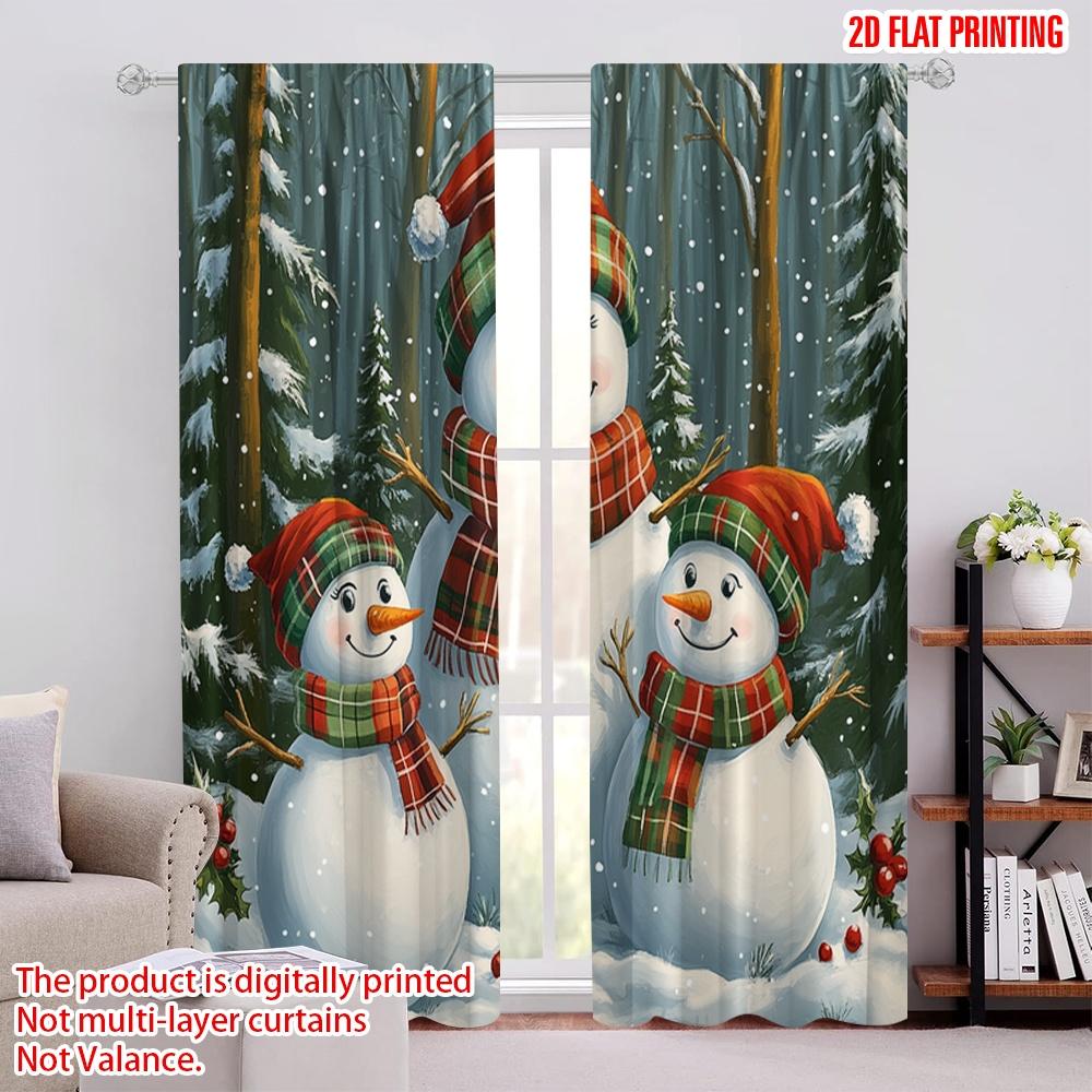 

2pcs,2D plane printing Pattern Curtains Charming Snowmen Winter Forest (4) Versatile 100% Polyester (without rod) Versatile All 52.50 × 116.00 cm 2 pcs