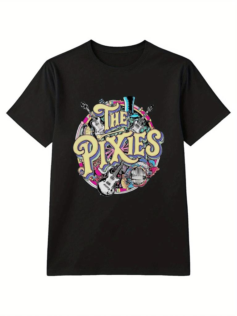 Sommer Damen THE PIXIES Print Kurzarm T-Shirt Alle Jahreszeiten Komfort Trend Design Lässig Streetwear Stil Für Tägliches Tragen