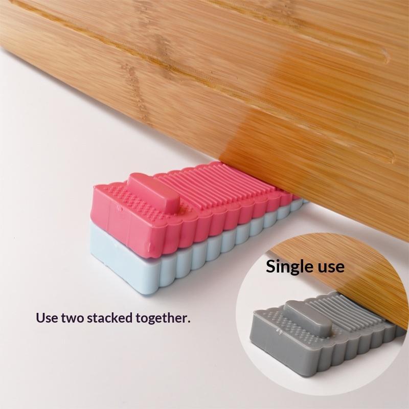 Stackable Silicone Door Stop Wedge Doorstops Anti Collision Home Office Door Rear Retainer
