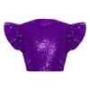 Dívčí párty halenka top třpytivý flitrovaný crop top kulatý výstřih volánkové design s muchlákovými rukávy podšitý narozeninový top