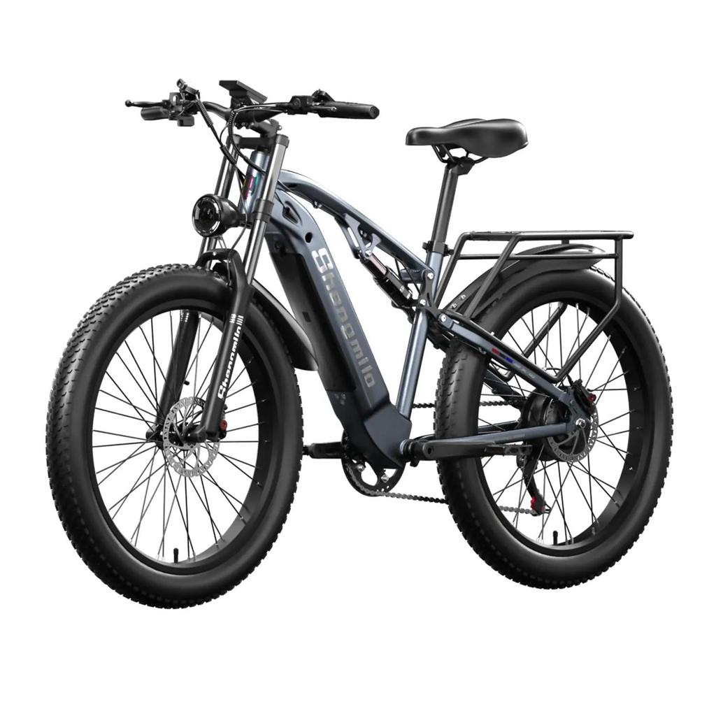 Shengmilo MX05 26" Urban Commuter Electric Bike for Adults 500W & 48V17.5Ah, Disc Brakes & Full Suspension Softtail Electric Bicycle with Rear Rack