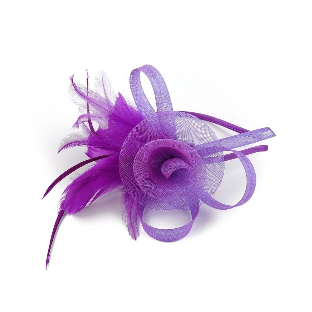 Retro Feathers Mesh Headband Luxury Fascinator Headdress Fashion Wedding Handband Girls