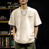 Fashionable Brand Pixie Letter Printed Suede T-shirt Men's Summer American Loose Casual Versatile Half-sleeved Shirt