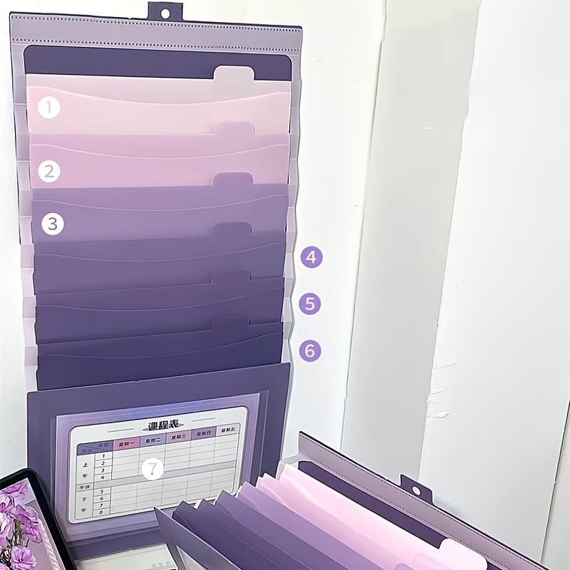 1pc A Hanging File Folder, A Foldable File Bag, An Expandable Ombre File Pouch, Ideal for Both School and Office Settings