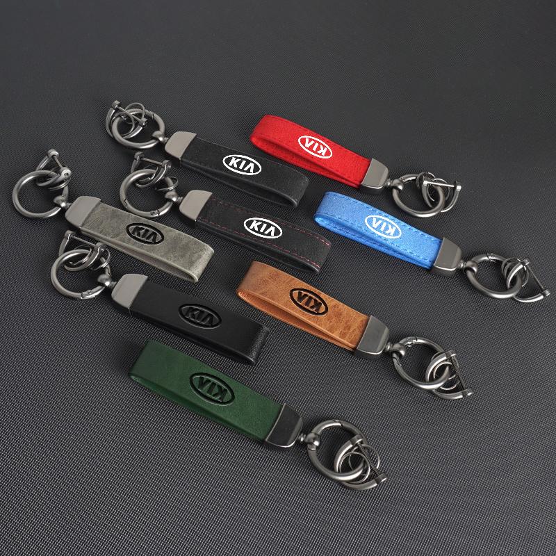 Leather Car Styling Keychain Ring For Kia Rio Picanto Sportage Niro Morning Ceed ProCeed Stonic KN Car Decoration Accessories Rpfkn11