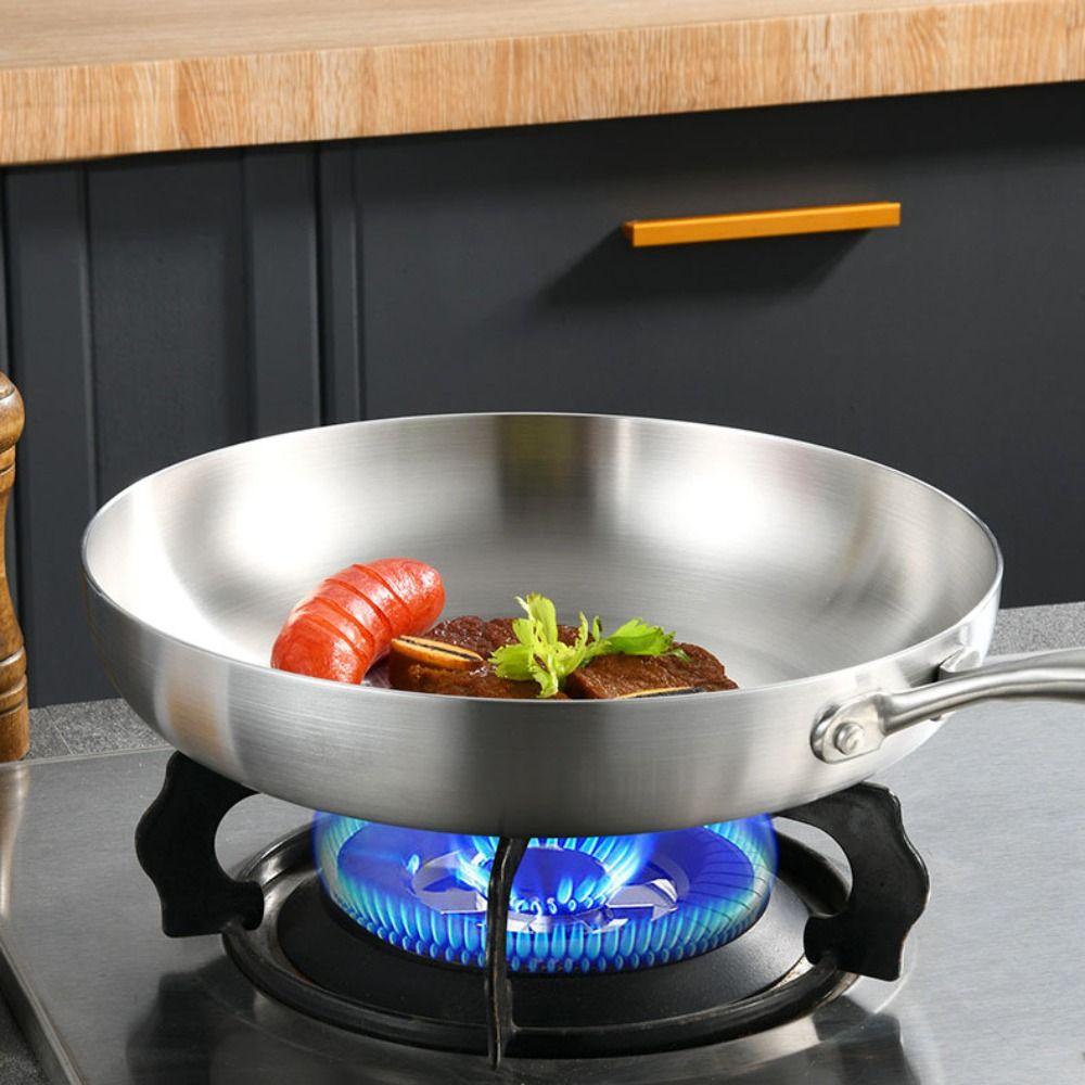 Nonstick Frying Pan Uncoated Wok Durable Fried Steak Pot  Home