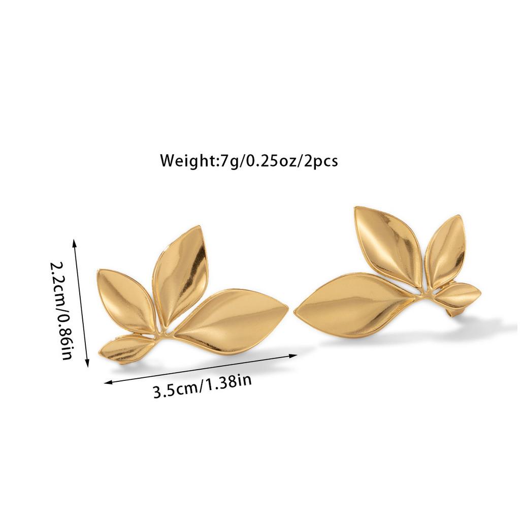 Luxurious Lightweight Leaf And Flower Stud Earrings For Modern Style Womens