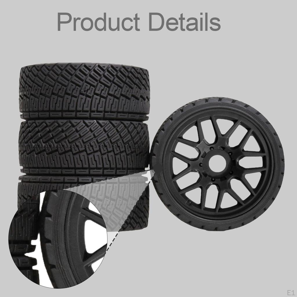 4 Pieces RC Wheels Tires inch Diameter Model DIY Spare Parts Modified Easy Installation