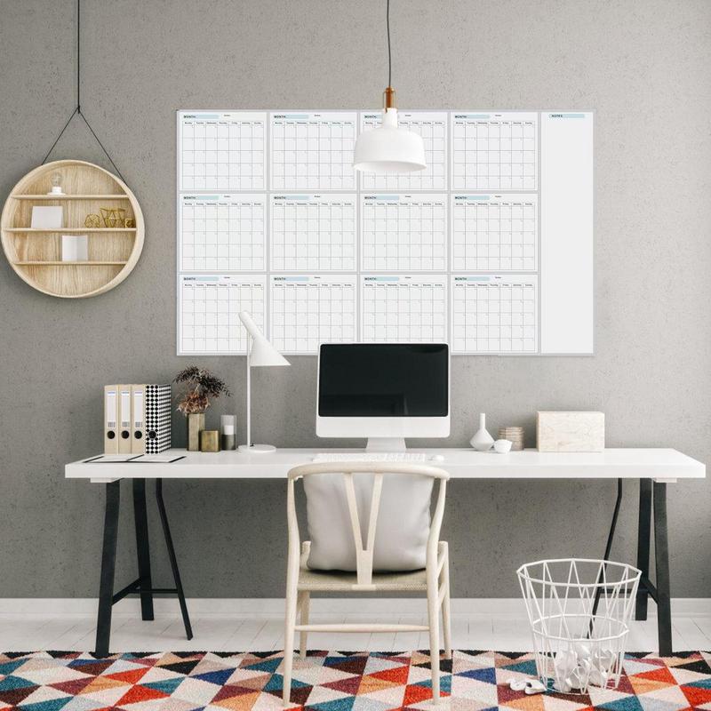 Erasable Yearly Planner Calendar Dry Erase Wall Calendar Giant Erasable Wall Calendar Blank Undated Yearly Calendar for Planning