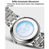 IW Watch Men Skeleton Automatic Mechanical Watches Silver Blue Japan Movement Sapphire Glass Relogios Masculino