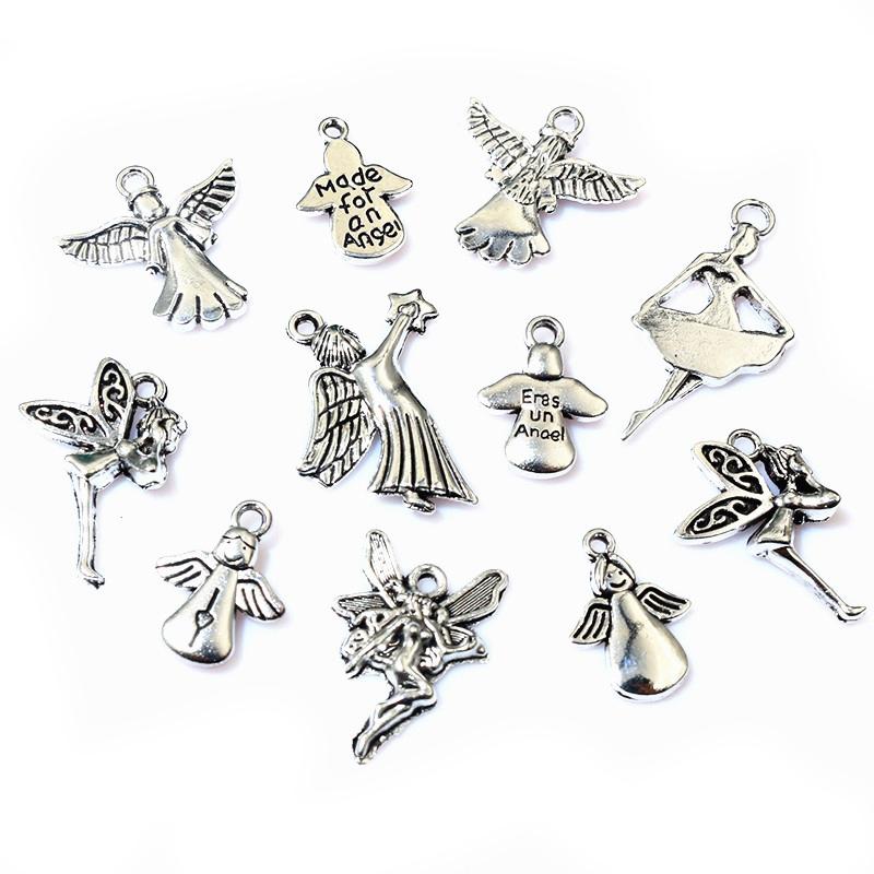20pcs Angel Charms Pendant Zinc Alloy Metal Small Elf Girl DIY Jewelry Making Accessories Findings for Necklace Bracelet
