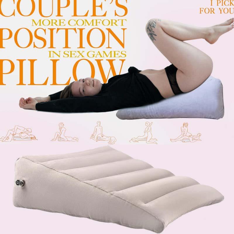 Large Sex Pillow Position Cushion Sex Toys Inflatable Ramp Furniture for Couples Triangle Positioning Deeper Support Wedge Grey
