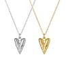 Vintage Stainless Steel Bubble Letter V Necklace Gold Plated Heart Pendant Necklaces For Women