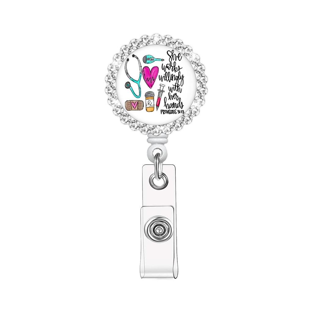 Retractable Badge Holder Stylish Id Holder Clip Badge Reel Retractable Resin Badge Reel For Workplace Security Id Access