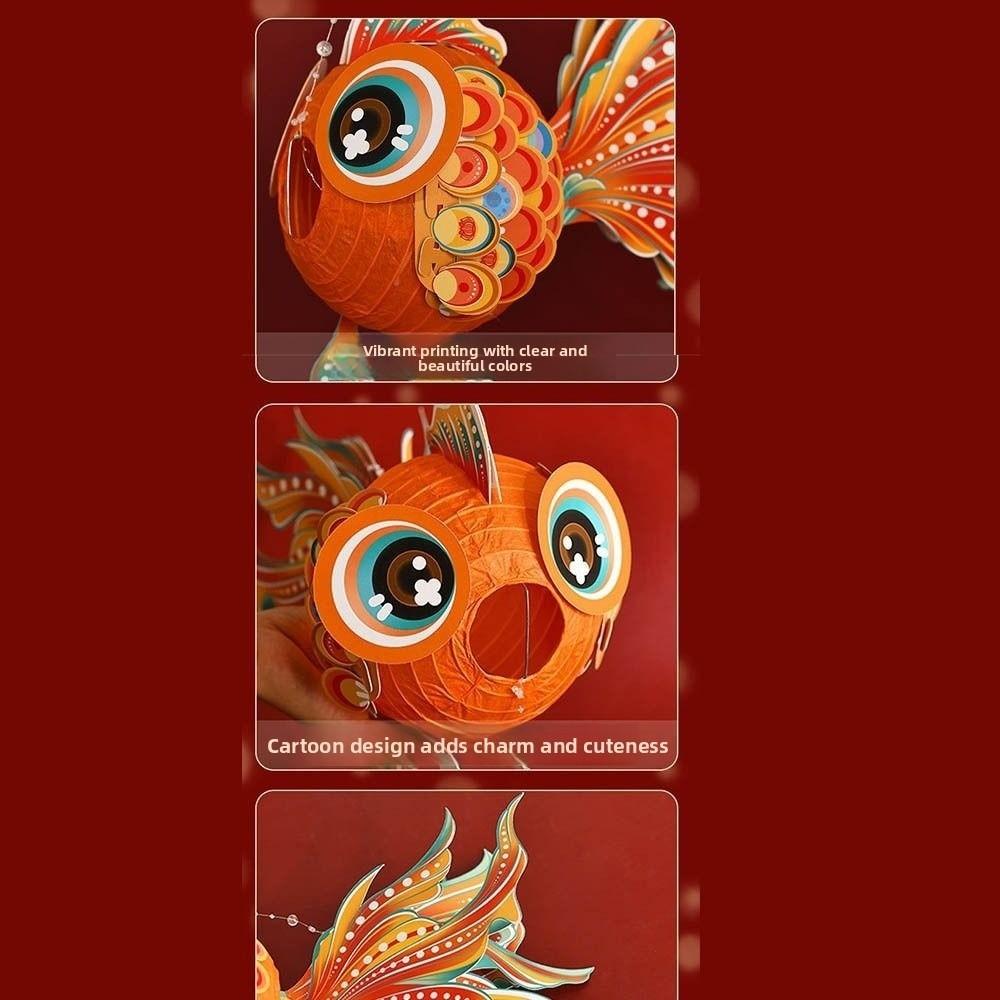 Hand Made Goldfish Lantern DIY Glowing Handheld Lantern Middle Autumn Festival Lantern  for Kids