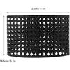 Iron Hollow Oval Lampshade, Metal Engraving, Compatible with E27 and E14 Lampholders (Black)