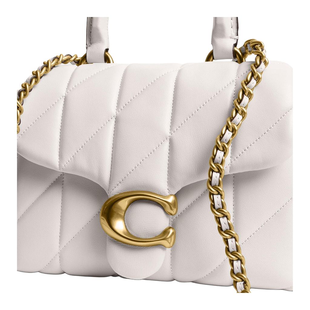 Coach Gefütterte Dekoration Tabby 19 Crossbody-Handtasche aus Lammleder Kleine Damenhandtaschen Kreideweiß CCC12-B4HA