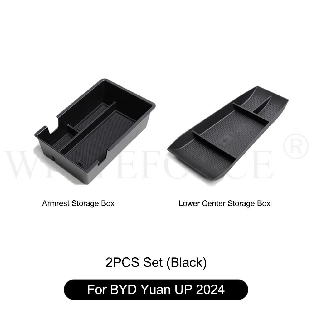 For BYD Yuan UP 2024 Center Control Water Cup Holder Armrest Storage Box Central Lower Storage Box Trash Can Organizer Accessory