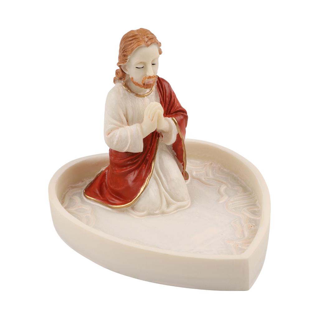 Virgin Mary Rosary Holder for Devotion and Religious Display Crafted in Resin to Maintain Durability and Aesthetic Appeal
