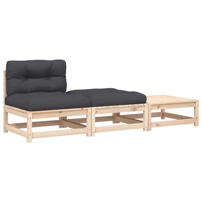 VidaXL Canapé de Jardin sans Accoudoirs avec Coussins et Repose-pieds, Siège avec Dossier, Meuble de Terrasse Patio 838141