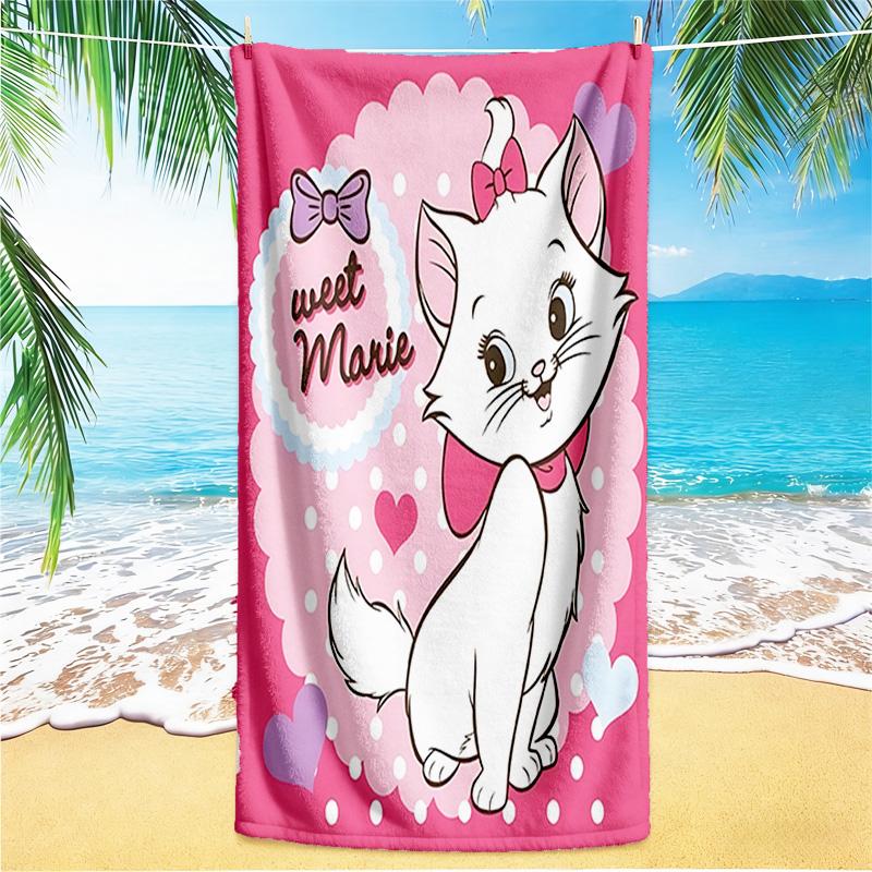 1pc Marie Cute Kitten beach towel,quick drying absorbent beach towel,outdoor sports swimming beach towel,Soft and comfortable Y72855