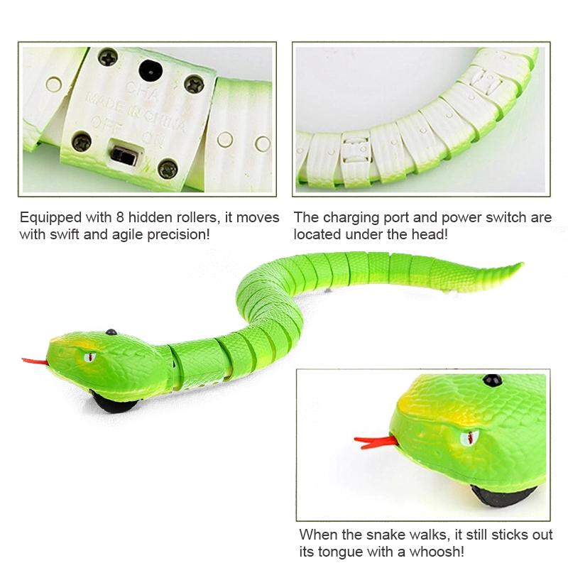 Realistic Remote Control Snake RC Animal Scary Toy Simulated Viper Trick Terrify Mischief Toys for Halloween Children Gift