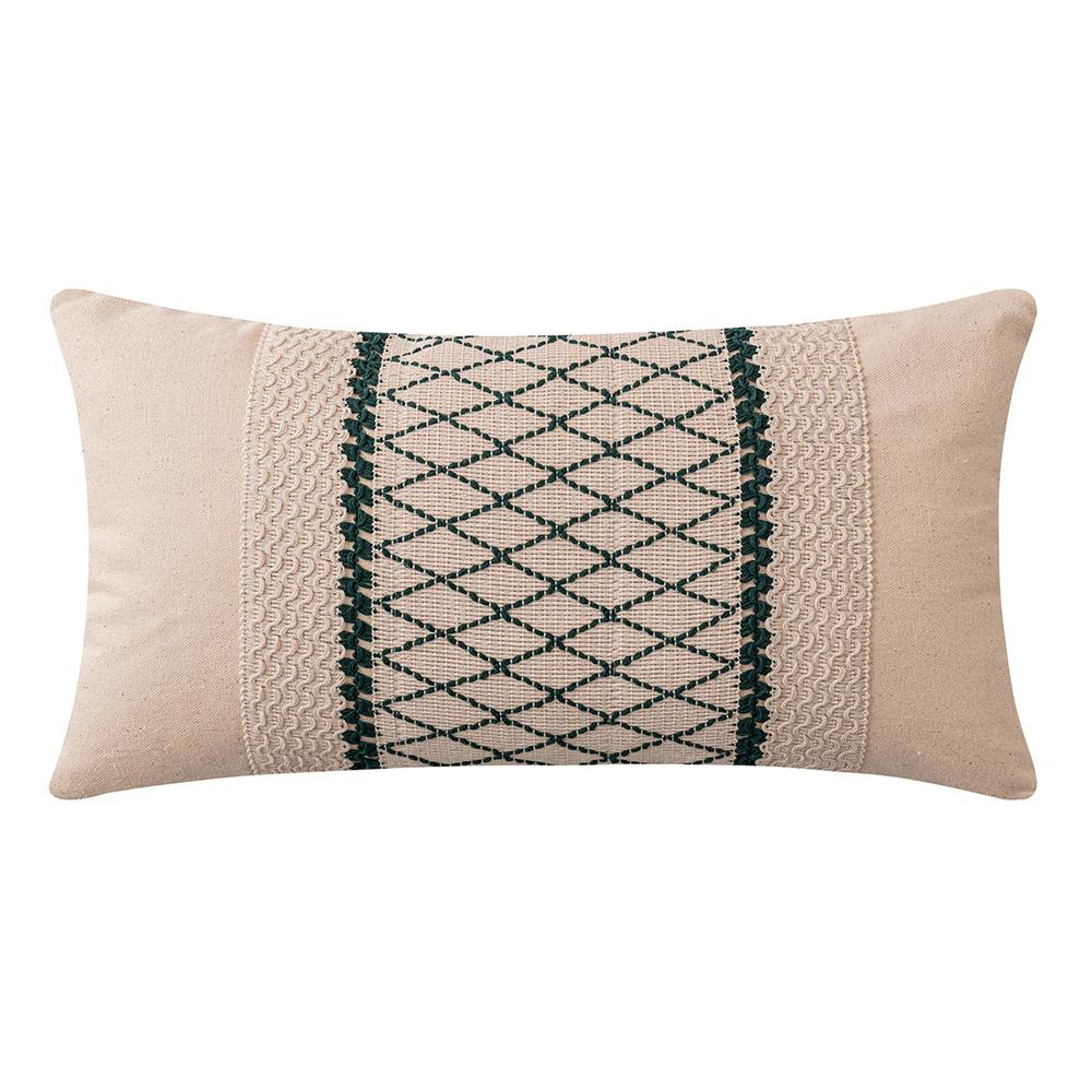 Cotton Thread Splicing Pillow American Pastoral Style Living Room Sofa Pillow Woven Cushion Retro Imitation Cotton Linen Pillow Case