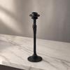 Black Pedestal Candle Holder with Round Base Sturdy for Entryway