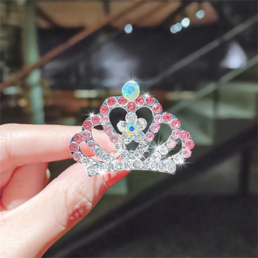 Neue Kinder Diademe Kronen Kleine Kinder Mädchen Strass Kristall Krone Herz Prinzessin Party Accessoires Haarschmuck Ornamente