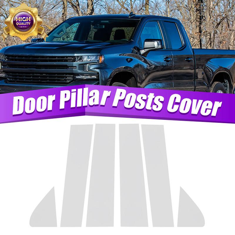 For CHEVY Silverado GMC Sierra 1500 2019-24 Window Pillar Posts Door Trim Silver