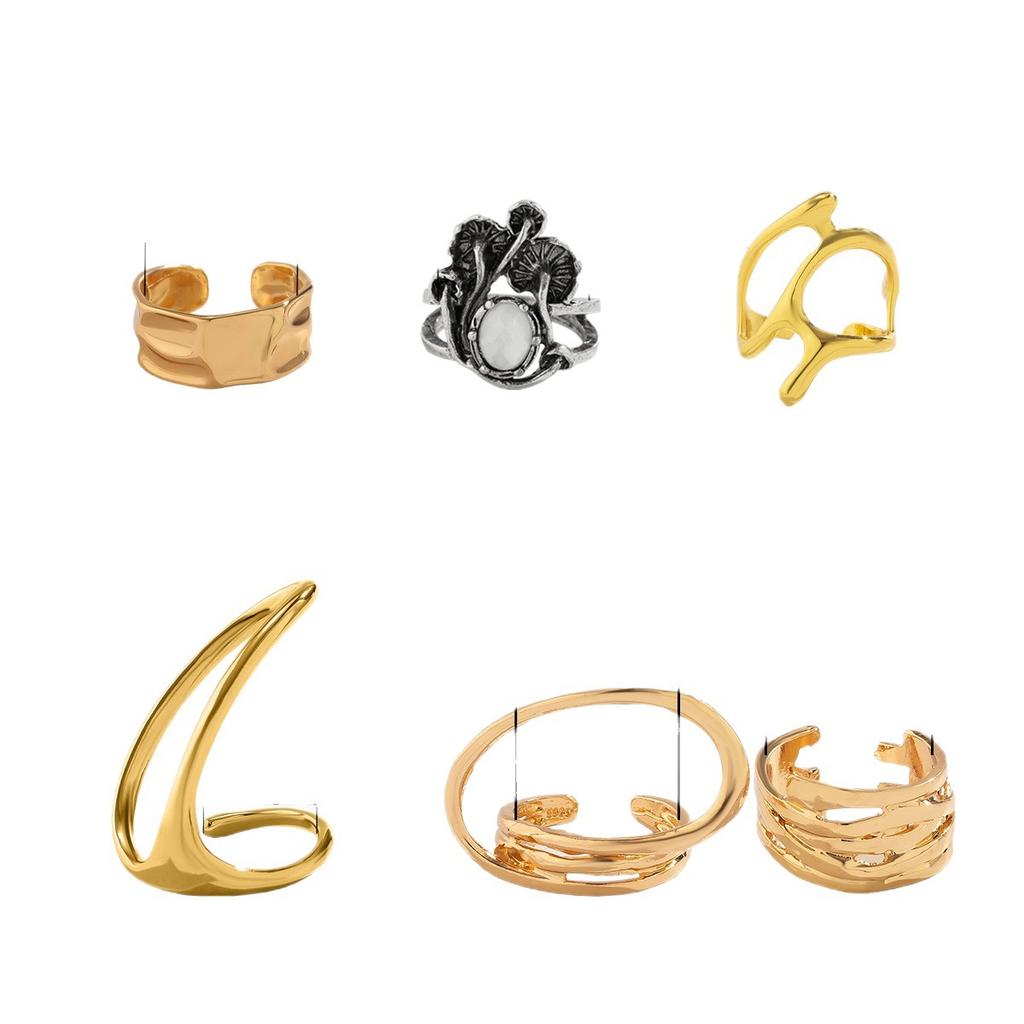 Hip-Hop Simple Hug Metal Texture Ring, Personalized Future Wind Geometric Opening Ring