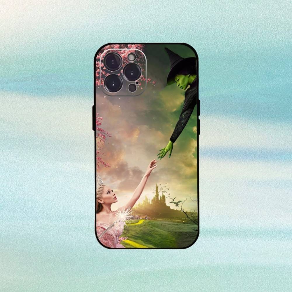 

W-Wicked Musical Green Pink Phone Case For iPhone 16,15,14,13,12Plus,Pro Max,XS,5G Soft Silicone Black Cover iPhone17promax