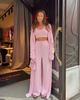 European and American style hot-selling new pure cotton sweater set: women's tank top + pants + long coat three-piece set