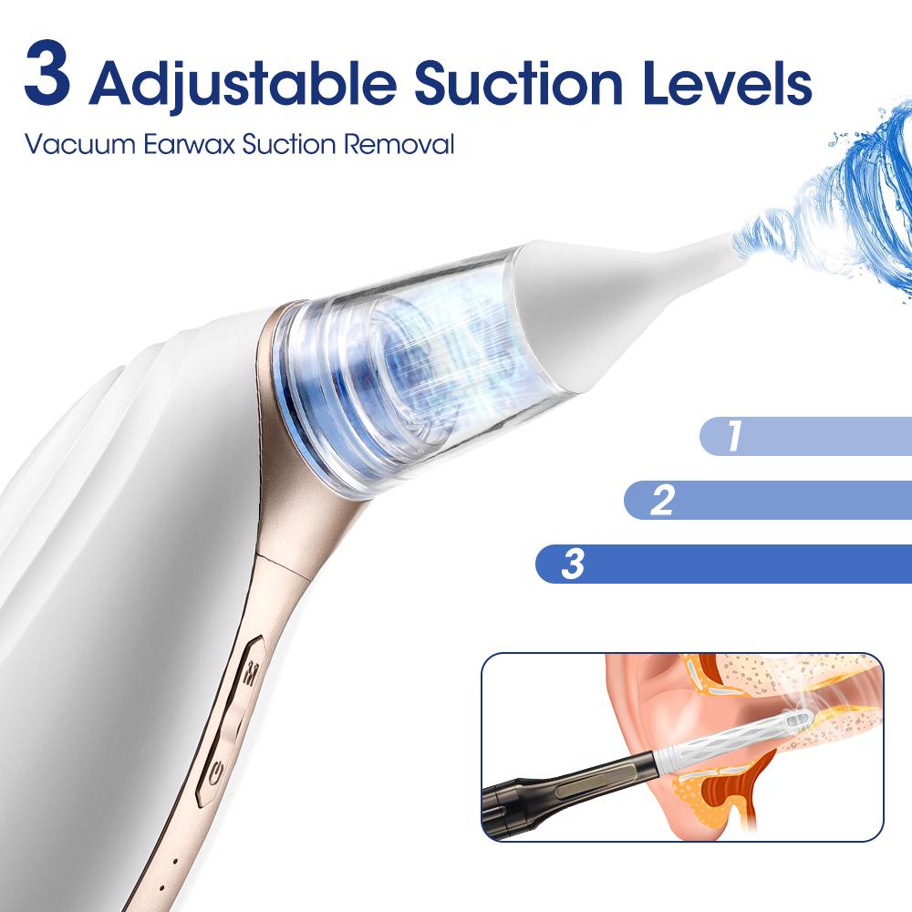 Ear Wax Vacuum Removal Tool Electric Sucker Nasal Aspirator Ear Cleaner for Adults and Kids Ears Nose for Swimming Ear Infection