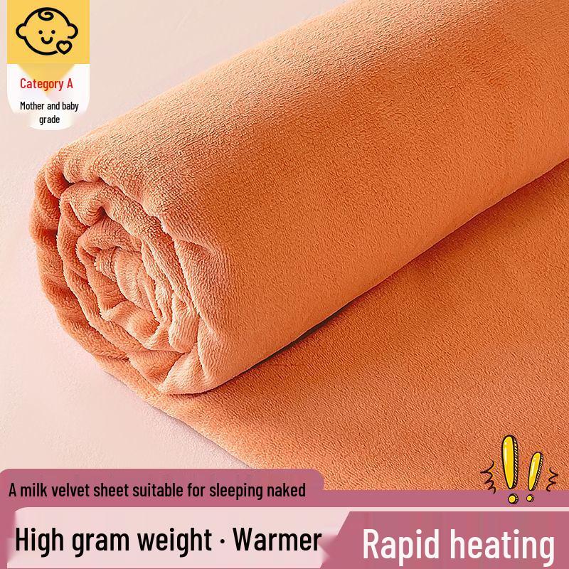 Luxurious Velvet Bed Sheet – Thick, Solid Color, for 1.5m/1.8m Beds, Ideal for Autumn/Winter