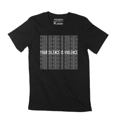 Herren T-Shirt mit Grafik „Your Silence is Violence“ von Black Lives Matter