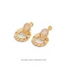 Vintage Geometric Pleated Oval Clip-On Resin Earrings for Women