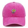 Korean Style Sunflower Embroidered Cotton Baseball Cap with Sun Protection