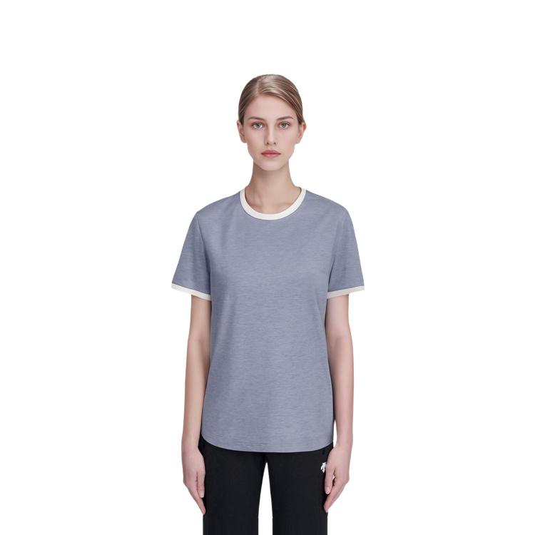 THOM BROWNE Contrast-trim T-shirt Unisex FJS133A-J0043-480