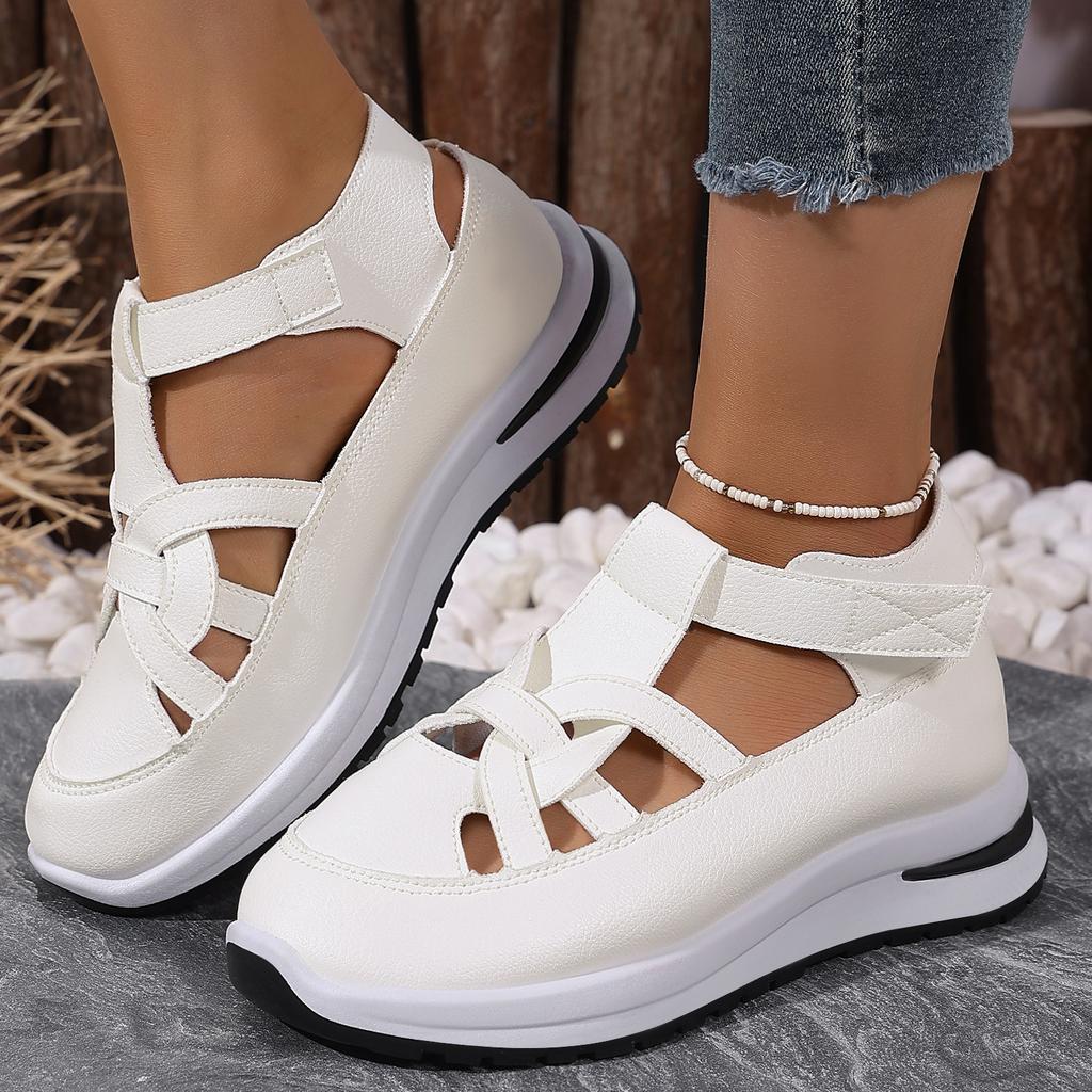 Sandali da Donna per Esterno, Zeppe con Rialzo Interno e Scarpe Romane Svuotate, Sandali Estivi da Spiaggia