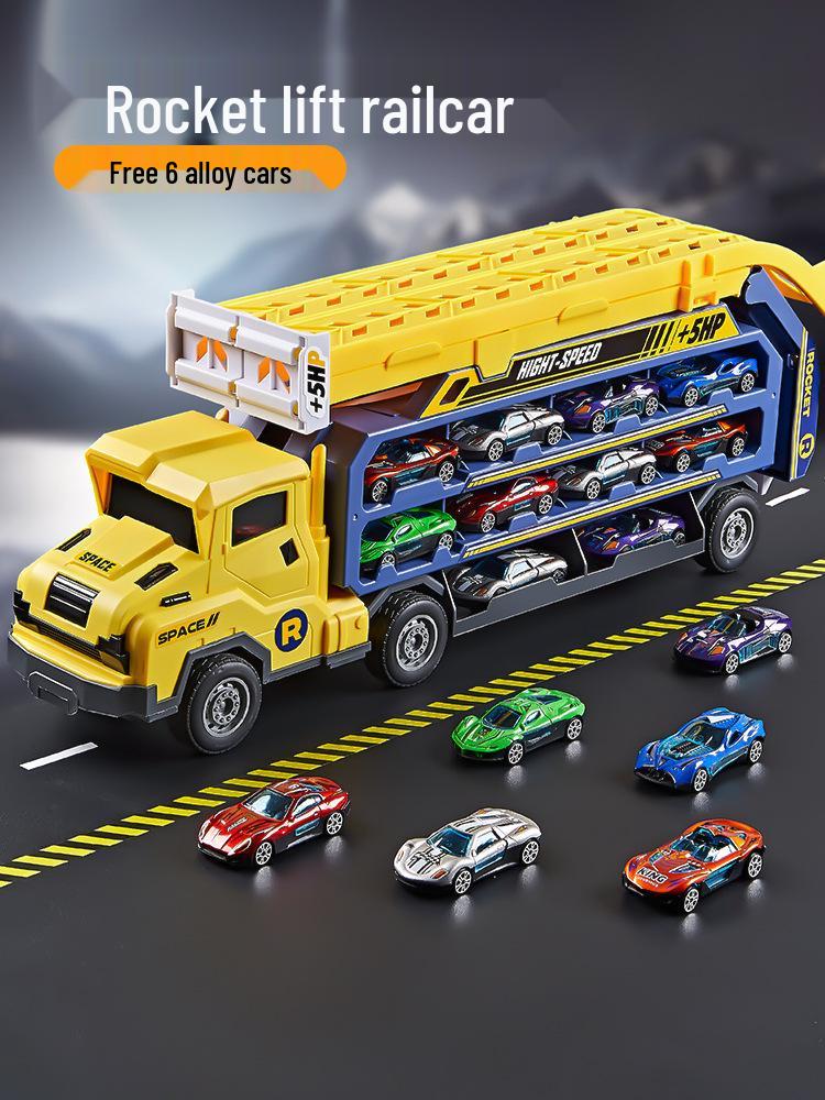 Inertial Gliding Rocket Track Car: Foldable and Storable Alloy Freight Truck