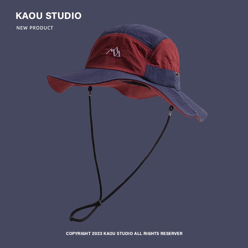 New Japanese Color Matching Bucket Hats Women Summer Outdoor Quick-drying Breathable Mountaineering Sun Protection Men's Caps