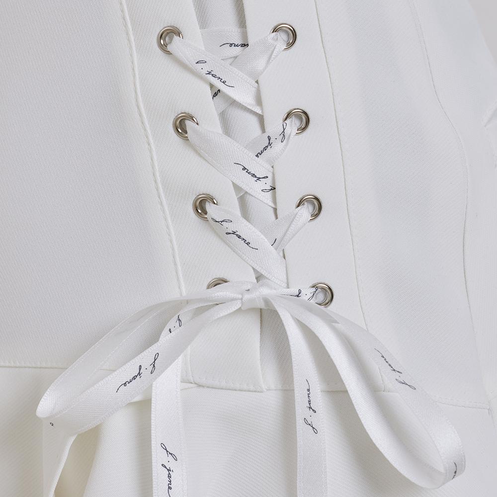J Jane Lace-Up Flower Culottes (White)