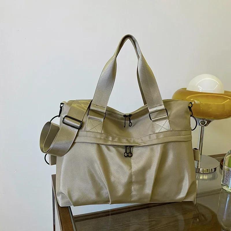 Solid Color Oxford Zipper Fashionable Casual Travel Bag  Soft Versatile Popular Shoulder Bag  New Large Capacity Crossbody Bag